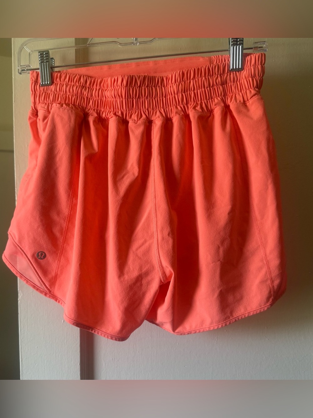 lululemon high rise Hottie Hot Coral Sunset Shorts!